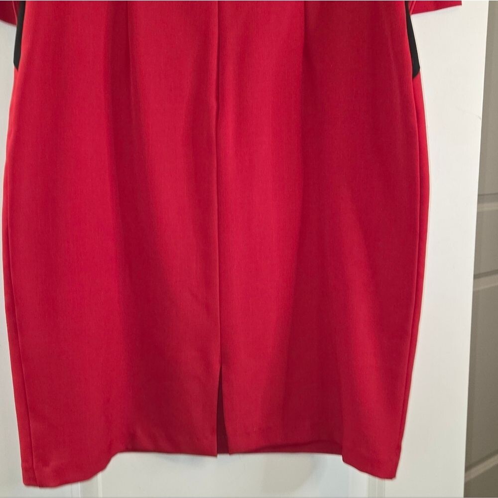 Liz Claiborne Red Black Colorblock Career Dress - Picture 9 of 10